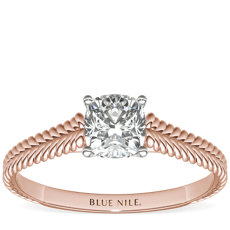 Braided Cathedral Solitaire Engagement Ring in 14k Rose Gold